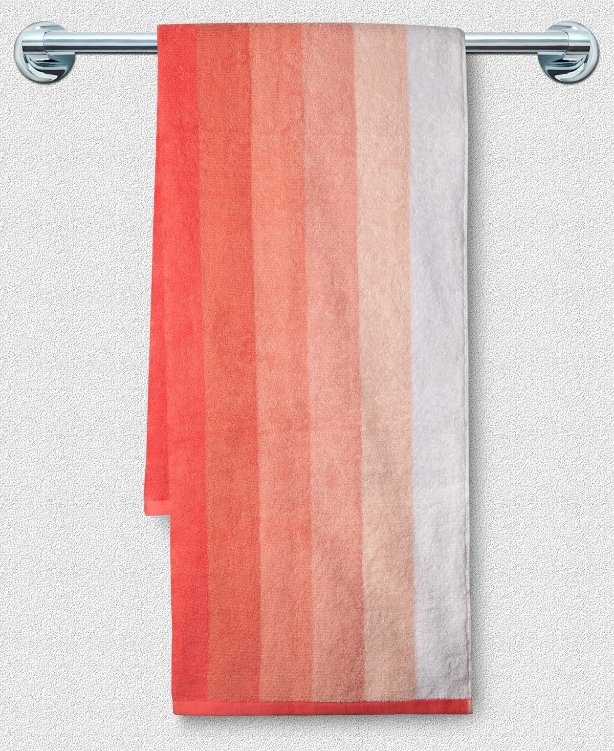 Cotton Terry Ultrasoft and Durable Striped Bath Towel - Coral