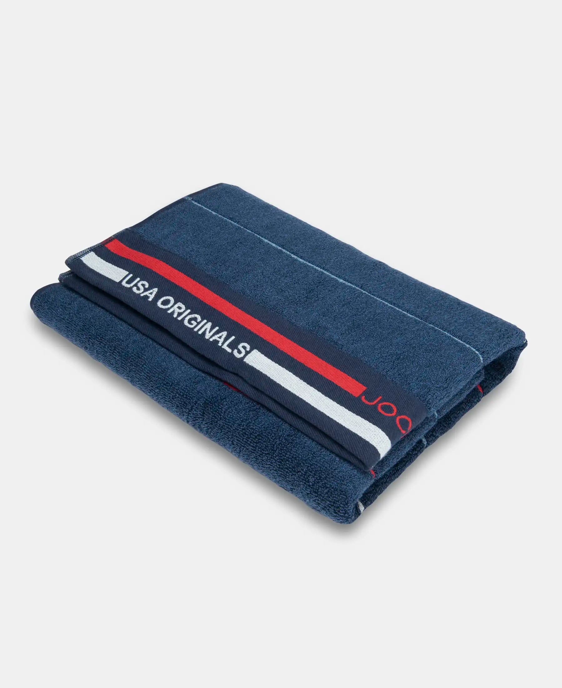 Cotton Rich Terry Ultrasoft and Durable Striped Bath Towel - Ink Blue Grindle