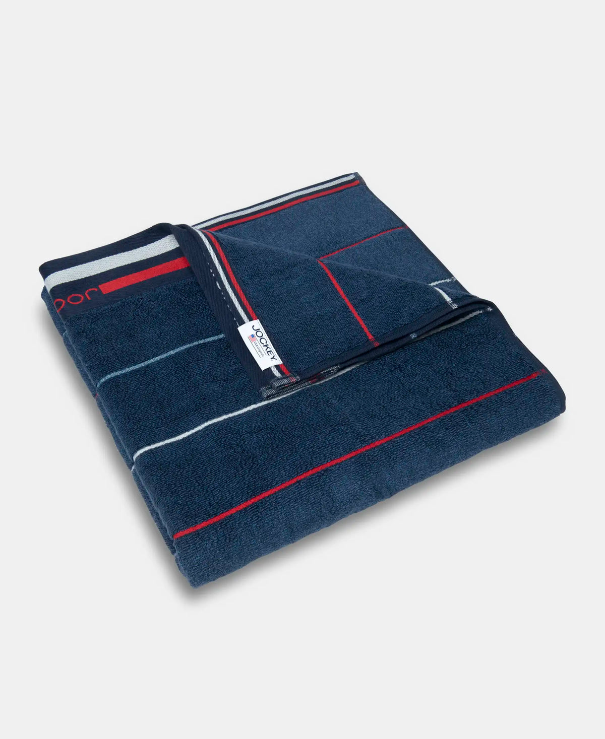 Cotton Rich Terry Ultrasoft and Durable Striped Bath Towel - Ink Blue Grindle
