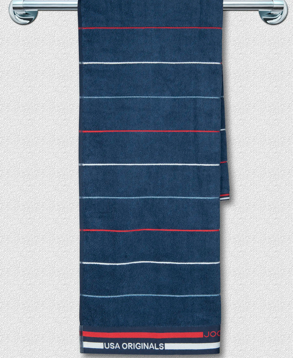 Cotton Rich Terry Ultrasoft and Durable Striped Bath Towel - Ink Blue Grindle