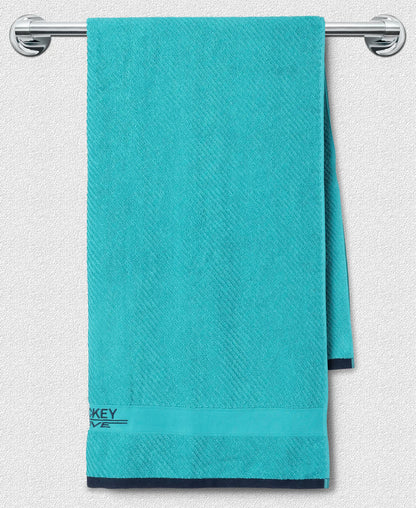 Cotton Rich Terry Ultrasoft and Durable Solid Bath Towel - Caribbean Turquoise