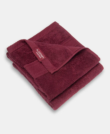 Cotton Terry Ultrasoft and Durable Solid Hand Towel - Burgundy (Pack of 2)