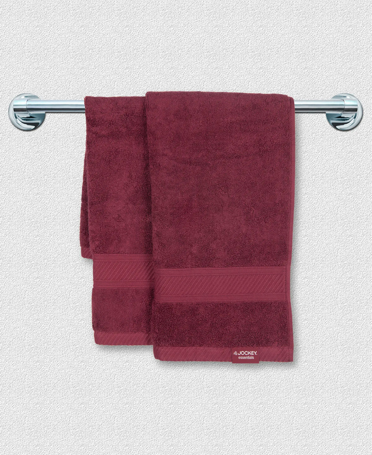 Cotton Terry Ultrasoft and Durable Solid Hand Towel - Burgundy (Pack of 2)