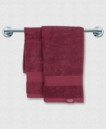 Cotton Terry Ultrasoft and Durable Solid Hand Towel - Burgundy (Pack of 2)