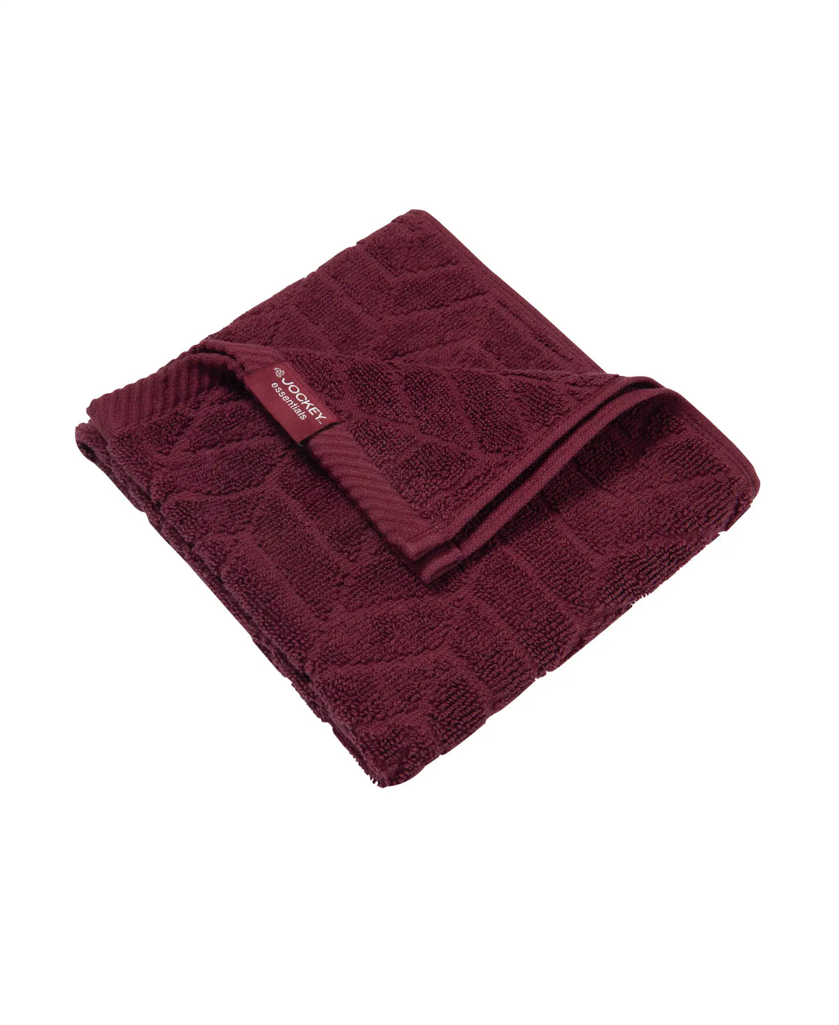 Cotton Terry Ultrasoft and Durable Patterned Hand Towel - Burgundy (Pack of 2)