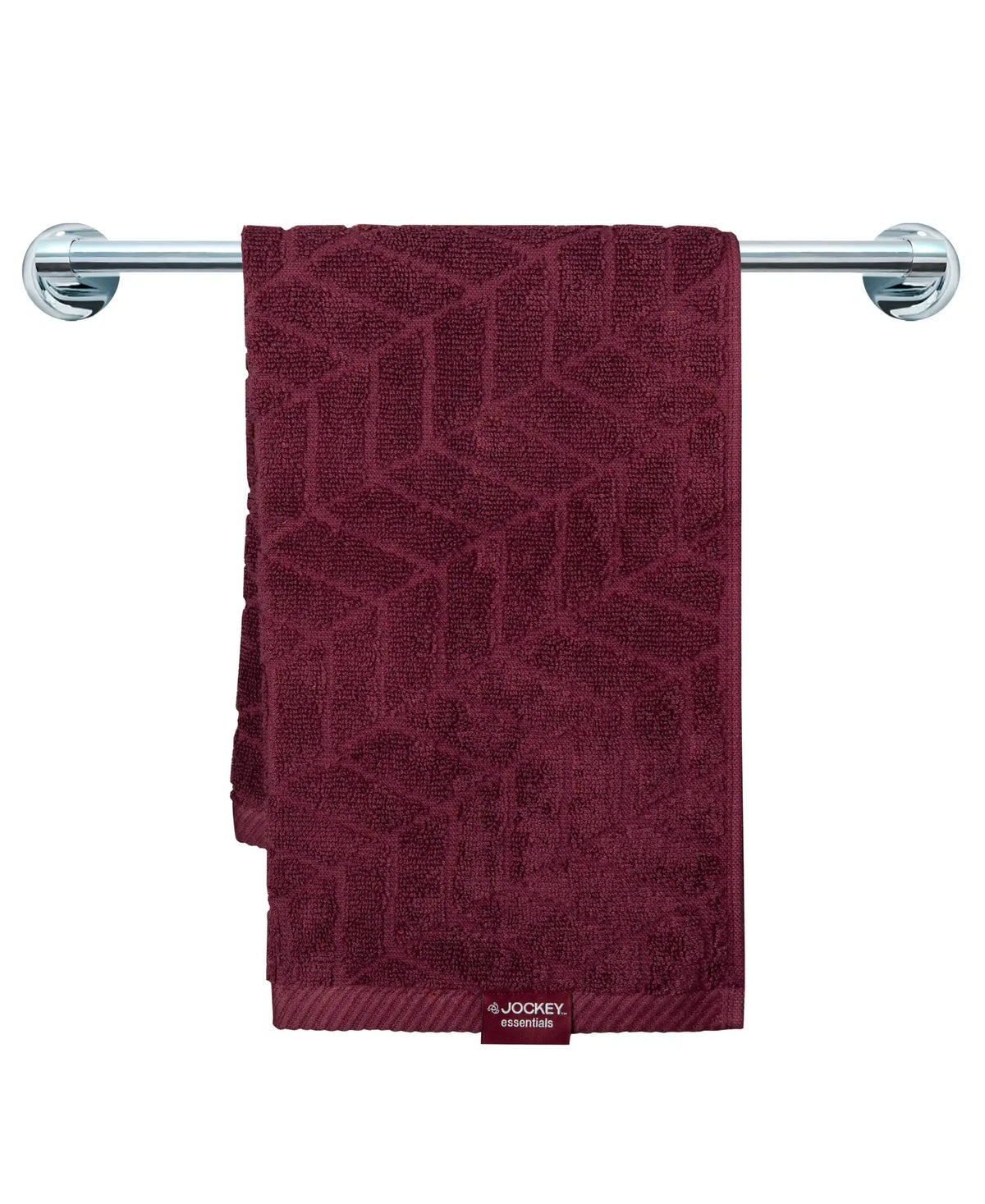Cotton Terry Ultrasoft and Durable Patterned Hand Towel - Burgundy (Pack of 2)