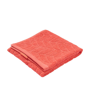 Cotton Terry Ultrasoft and Durable Patterned Hand Towel - Coral (Pack of 2)