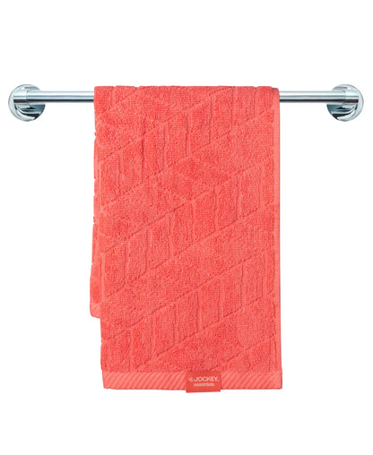 Cotton Terry Ultrasoft and Durable Patterned Hand Towel - Coral (Pack of 2)