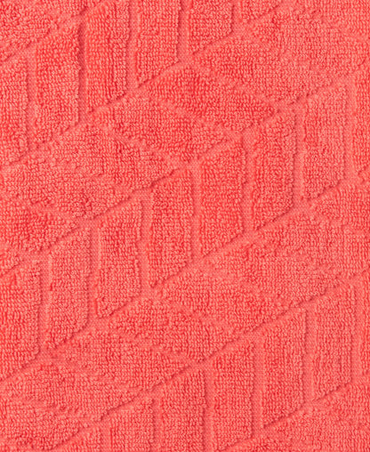 Cotton Terry Ultrasoft and Durable Patterned Hand Towel - Coral (Pack of 2)