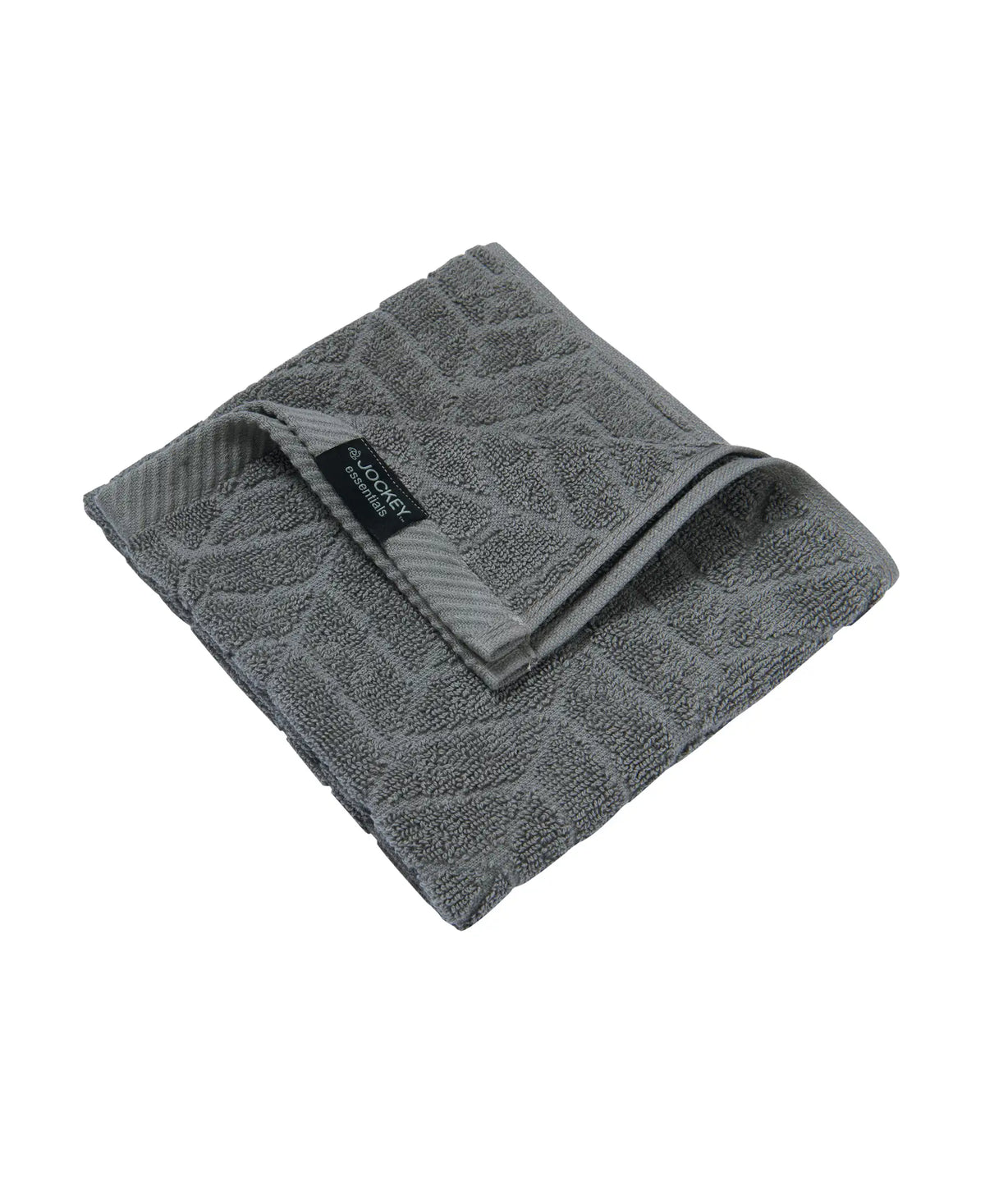 Cotton Terry Ultrasoft and Durable Patterned Hand Towel - Grey (Pack of 2)