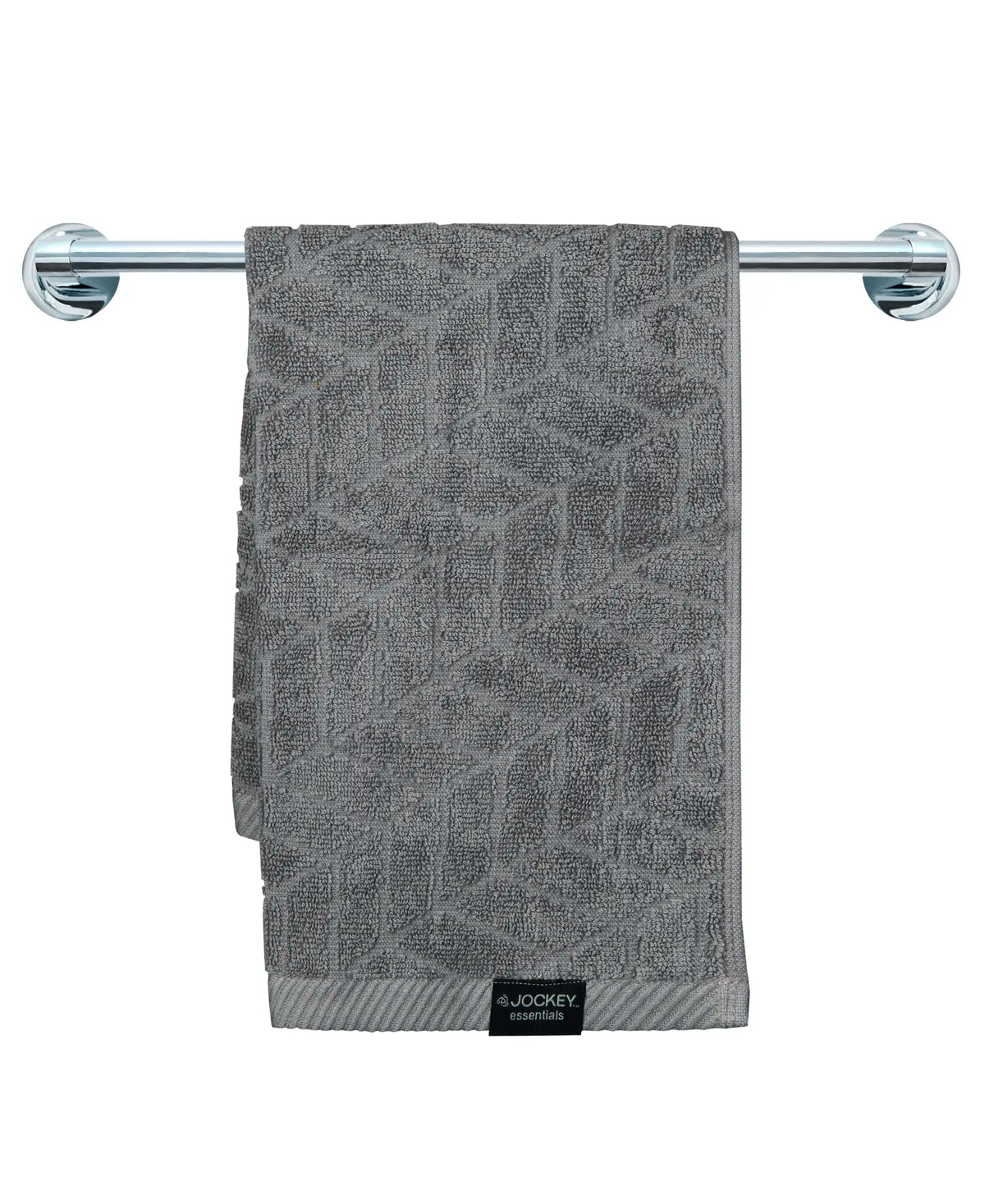 Cotton Terry Ultrasoft and Durable Patterned Hand Towel - Grey (Pack of 2)