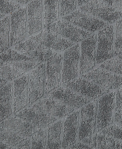 Cotton Terry Ultrasoft and Durable Patterned Hand Towel - Grey (Pack of 2)