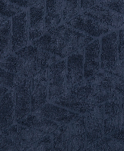 Cotton Terry Ultrasoft and Durable Patterned Hand Towel - Navy (Pack of 2)