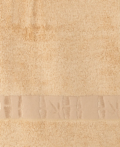 Bamboo Cotton Blend Terry Ultrasoft and Durable Hand Towel with Natural StayFresh Properties - Beige (Pack of 2)