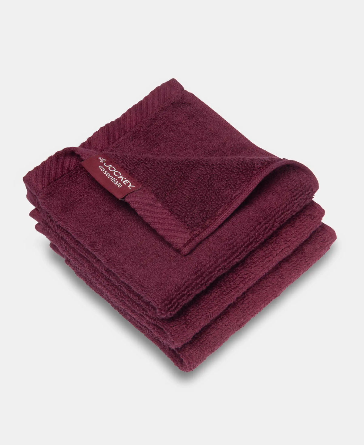 Cotton Terry Ultrasoft and Durable Solid Face Towel - Burgundy (Pack of 3)