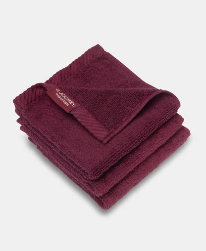 Cotton Terry Ultrasoft and Durable Solid Face Towel - Burgundy (Pack of 3)