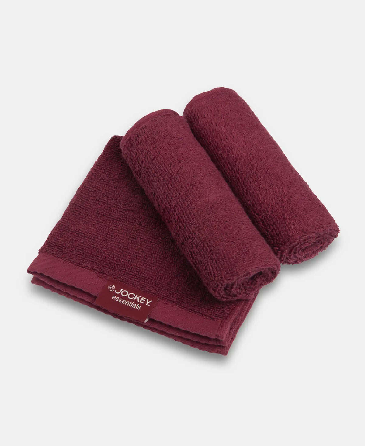 Cotton Terry Ultrasoft and Durable Solid Face Towel - Burgundy (Pack of 3)