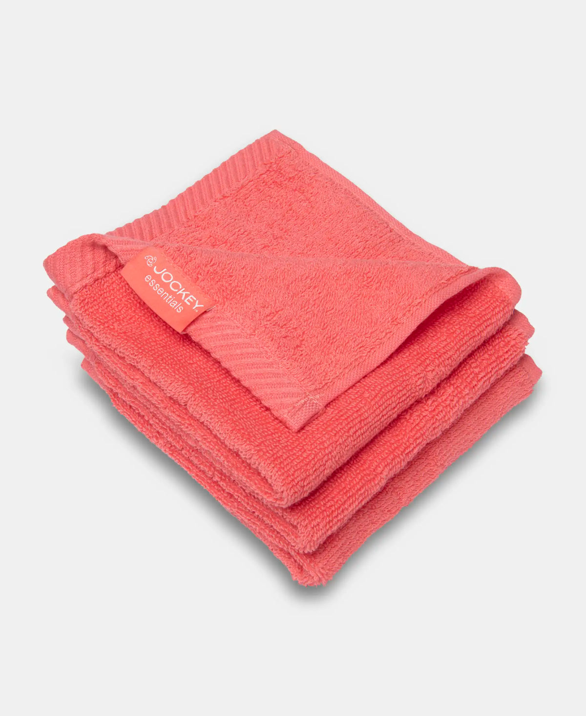 Cotton Terry Ultrasoft and Durable Solid Face Towel - Coral (Pack of 3)