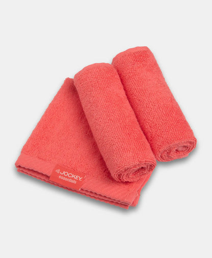 Cotton Terry Ultrasoft and Durable Solid Face Towel - Coral (Pack of 3)