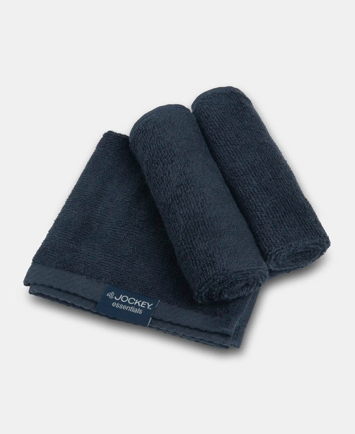 Cotton Terry Ultrasoft and Durable Solid Face Towel - Navy (Pack of 3)