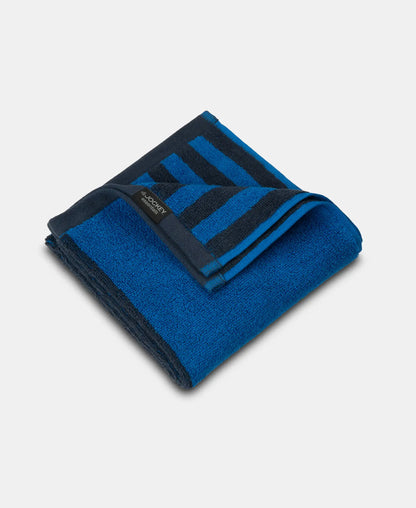 Cotton Terry Ultrasoft and Durable Striped Gym Towel - Cobalt Blue (Pack of 2)