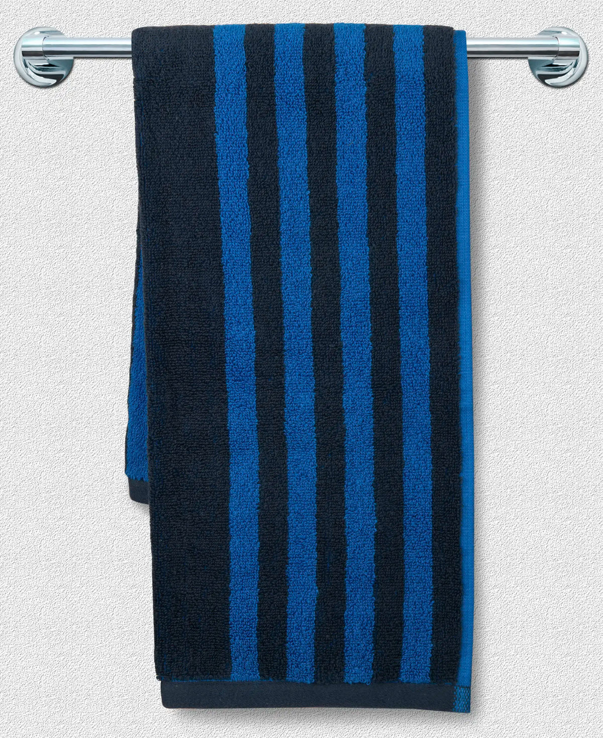 Cotton Terry Ultrasoft and Durable Striped Gym Towel - Cobalt Blue (Pack of 2)