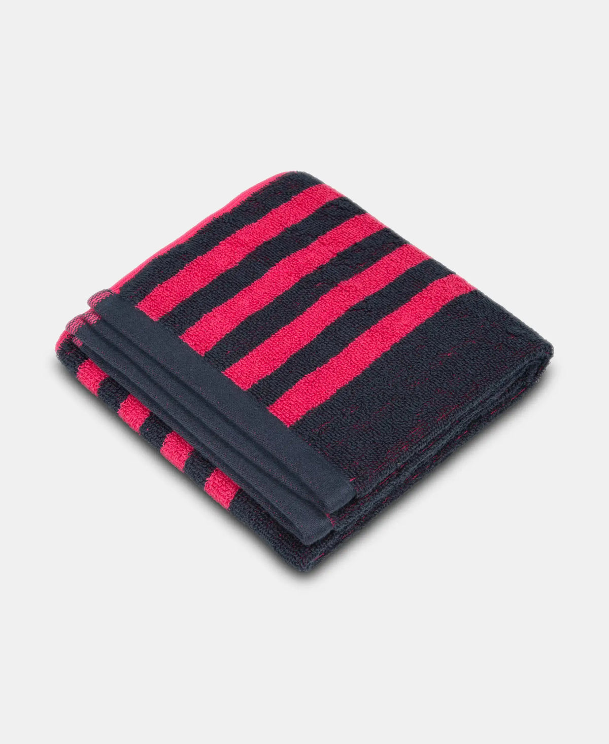 Cotton Terry Ultrasoft and Durable Striped Gym Towel - Ruby (Pack of 2)