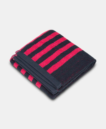 Cotton Terry Ultrasoft and Durable Striped Gym Towel - Ruby (Pack of 2)