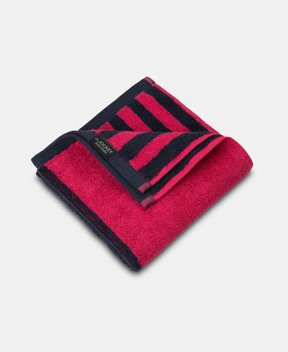 Cotton Terry Ultrasoft and Durable Striped Gym Towel - Ruby (Pack of 2)