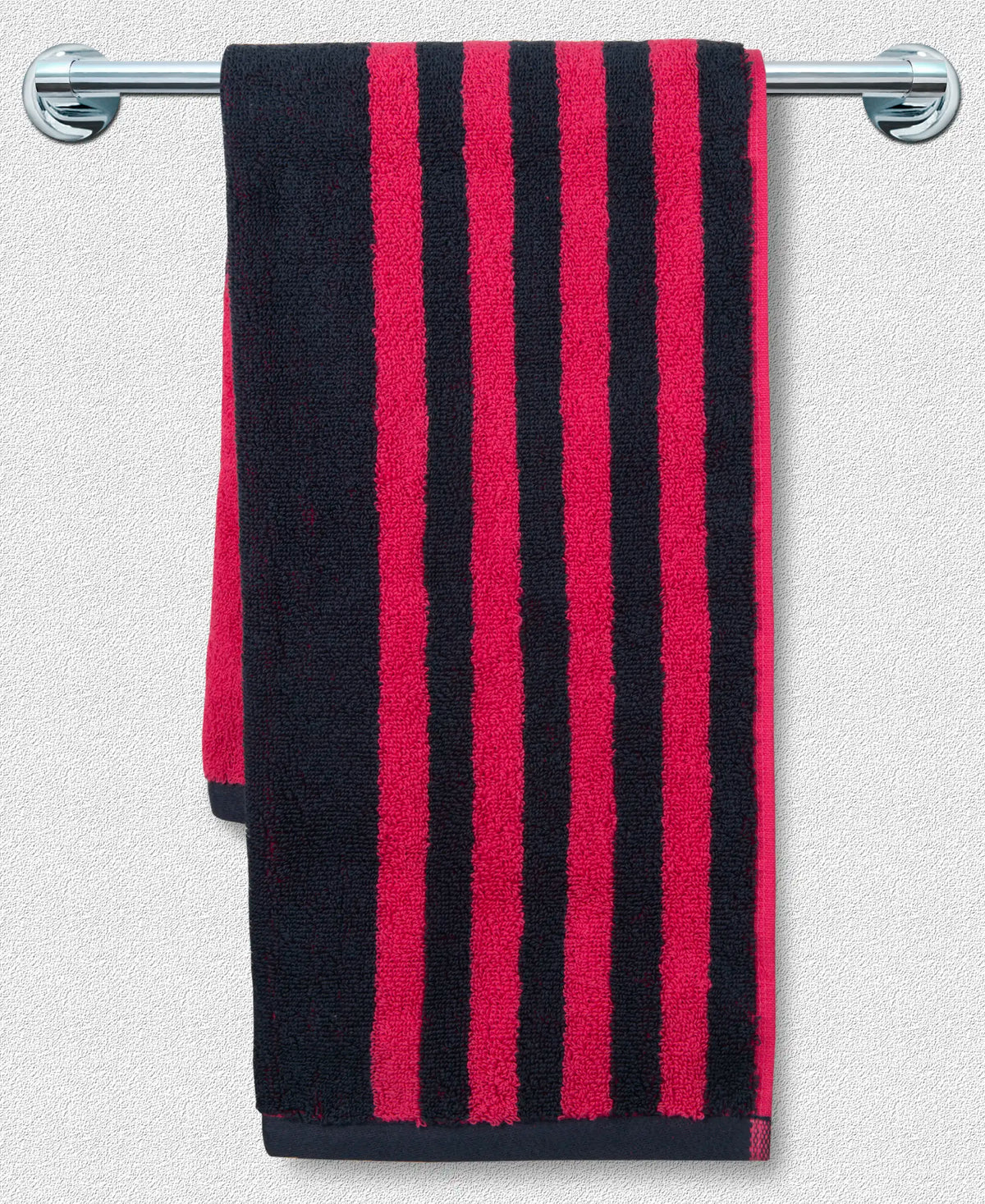 Cotton Terry Ultrasoft and Durable Striped Gym Towel - Ruby (Pack of 2)