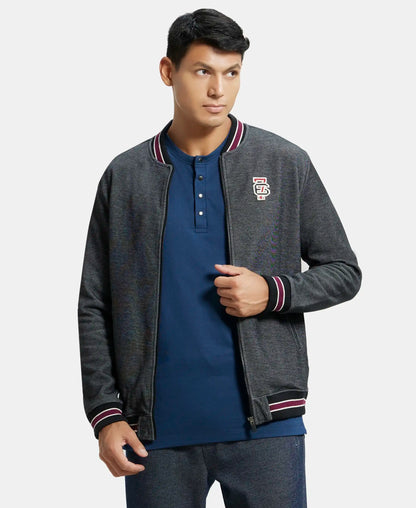 Super Combed Cotton Rich Jacket with Ribbed Cuffs - Black