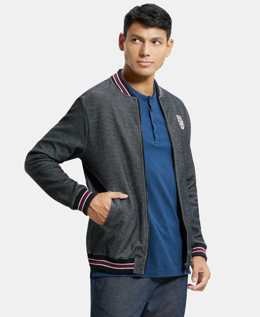 Super Combed Cotton Rich Jacket with Ribbed Cuffs - Black