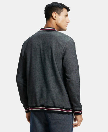 Super Combed Cotton Rich Jacket with Ribbed Cuffs - Black