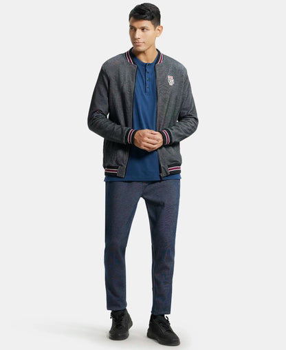 Super Combed Cotton Rich Jacket with Ribbed Cuffs - Black