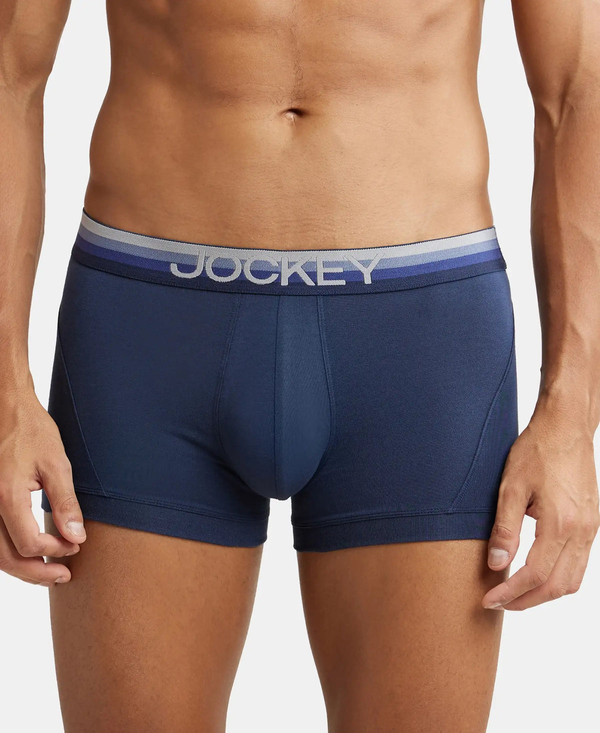 Super Combed Cotton Elastane Stretch Solid Trunk with Ultrasoft Waistband - Navy