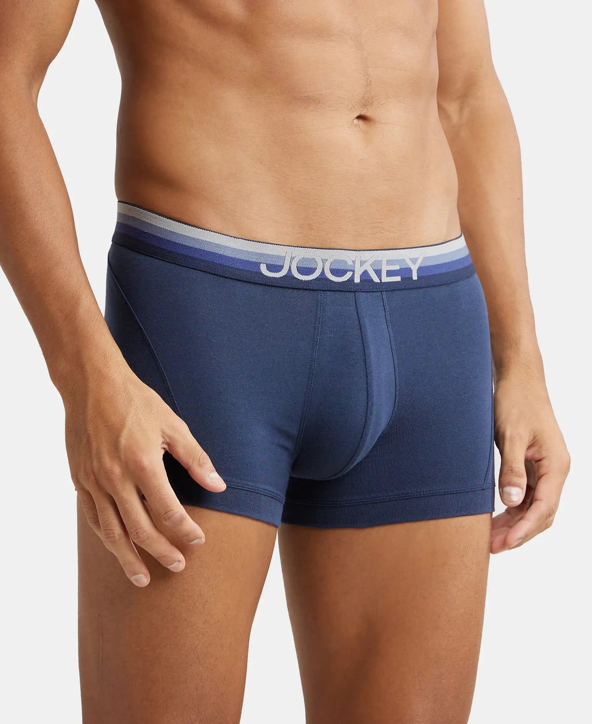 Super Combed Cotton Elastane Stretch Solid Trunk with Ultrasoft Waistband - Navy