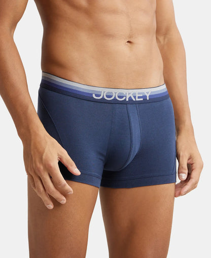 Super Combed Cotton Elastane Stretch Solid Trunk with Ultrasoft Waistband - Navy