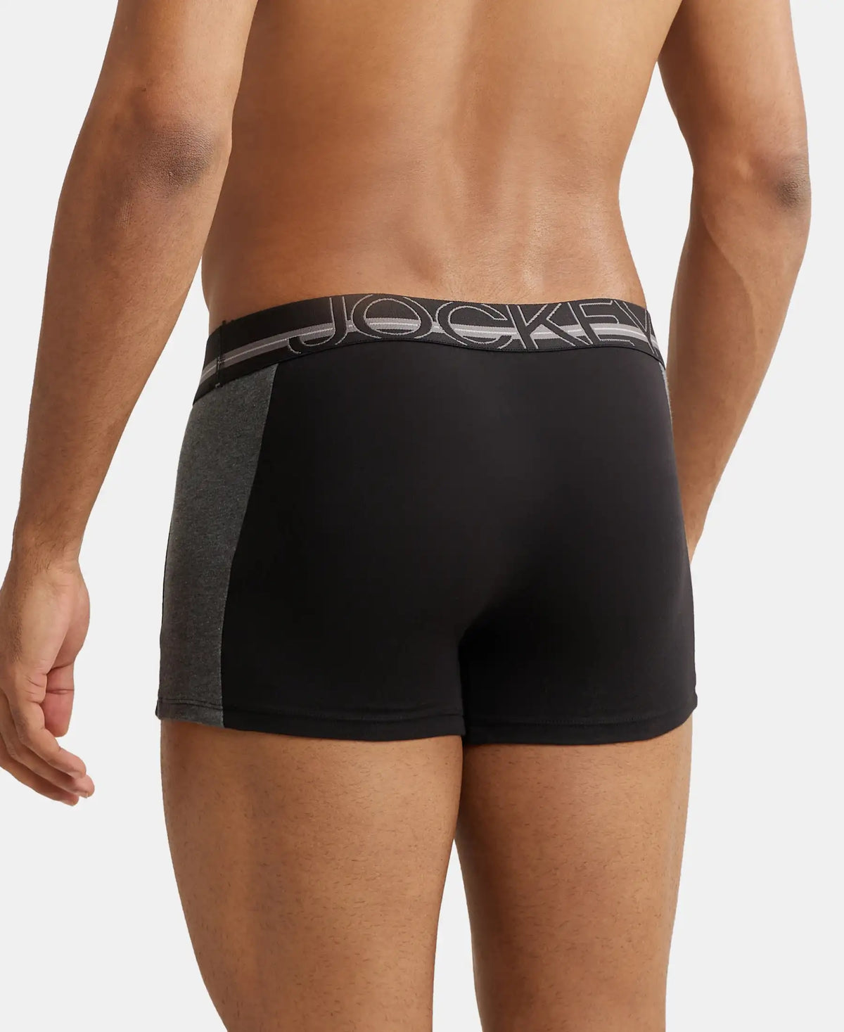 Super Combed Cotton Elastane Stretch Solid Trunk with Ultrasoft Waistband - Black