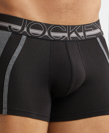 Super Combed Cotton Elastane Stretch Solid Trunk with Ultrasoft Waistband - Black