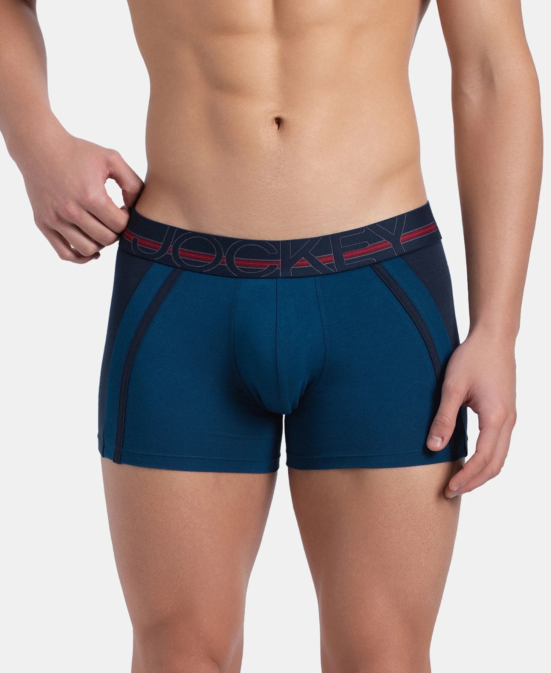 Super Combed Cotton Elastane Stretch Solid Trunk with Ultrasoft Waistband - Aegean Blue