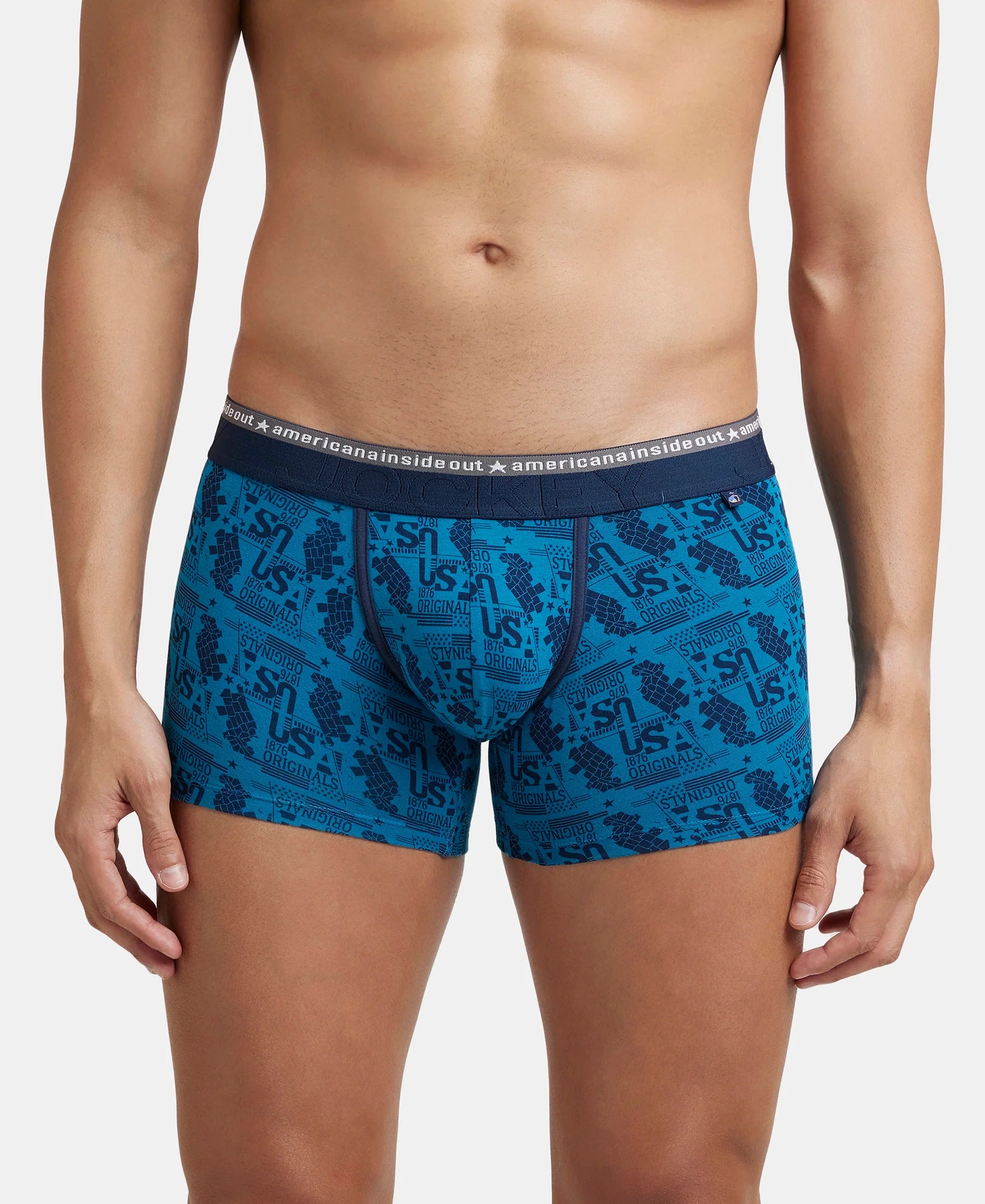 Super Combed Cotton Elastane Stretch Printed Trunk with Ultrasoft Waistband - Assorted