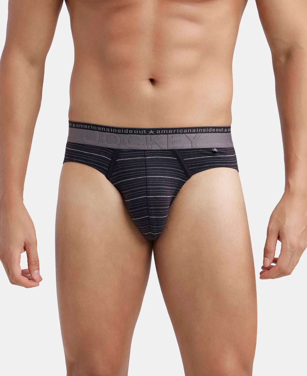 Super Combed Cotton Elastane Stretch Striped Brief with Ultrasoft Waistband  - Assorted