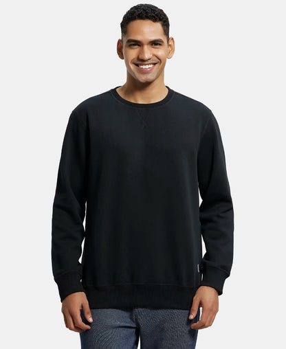 Super Combed Cotton Rich Fleece Sweatshirt with StayWarm Technology - Black