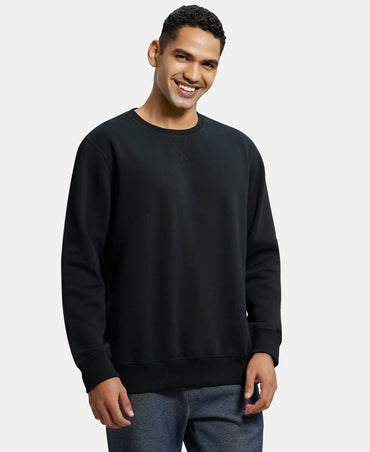 Super Combed Cotton Rich Fleece Sweatshirt with StayWarm Technology - Black