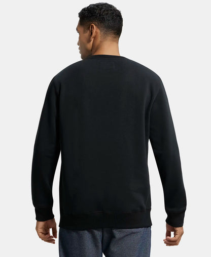 Super Combed Cotton Rich Fleece Sweatshirt with StayWarm Technology - Black