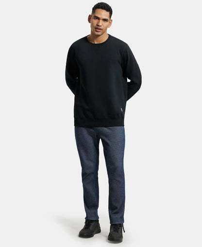 Super Combed Cotton Rich Fleece Sweatshirt with StayWarm Technology - Black