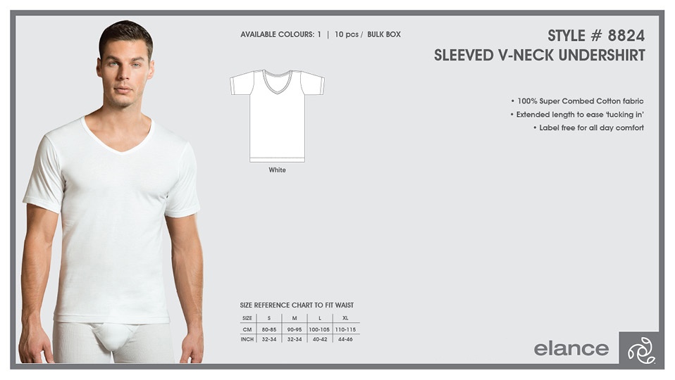 SLEEVED V-NECK UNDERSHIRT 1