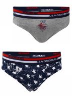 Jockey Grey Melange & Navy Printed Boys Brief Pack of 2