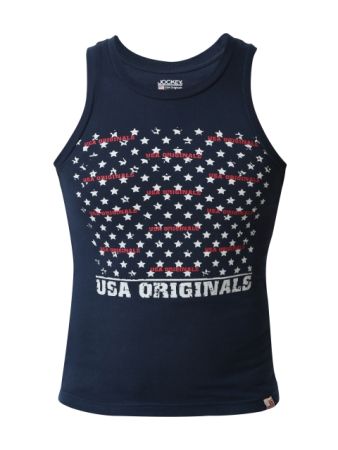 Jockey Navy Prints Boys Printed Vest