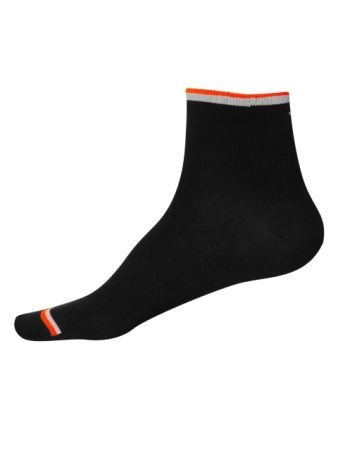 Jockey Black & Neon Orange Men Ankle Socks